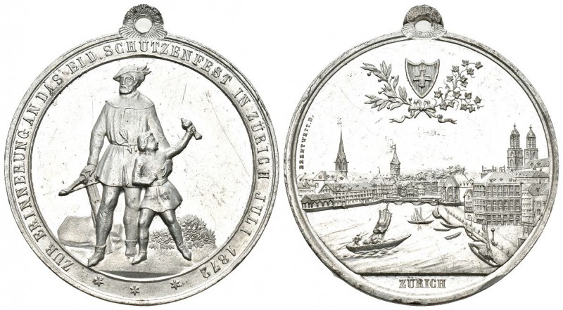 Zürich 1872 Eidg. Schützenfest PB sn 41mm Ri: 1733a FDC