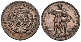 Winterthur 1882 Schützenmedaille Bronce Ri: 1741c unzirkuliert