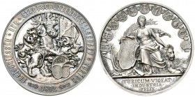 Zürich 1892 Schützenmedaille Silber 49,7g selten Ri: 1752a FDC