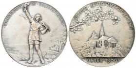 Uster 1900 Schützenmedaille Silber Ri: 1782a nur 150 Stück geprägt Silber 37,8g FDC