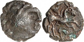 GALLIEN. 
AMBIANI (um Amiens). 
anonym (60-25 v. Chr.). AE-Quadrans 16mm 2,93g. Kopf n. r. / Pferd n. r., darüber Mond, darunter Eber. LT&nbsp; 8438...