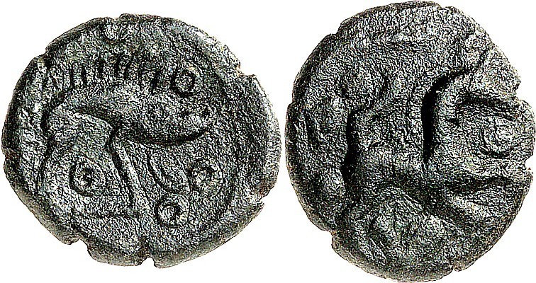 GALLIEN. 
AMBIANI (um Amiens). 
anonym (60-25 v. Chr.). AE-Quadrans 15mm 2,25g...