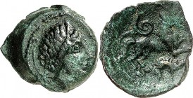 GALLIEN. 
CARNUTES (um Orleans und Chartres). 
Pichtilus (40-30 v. Chr.). AE-Quadrans 17mm 4,47g, Cenabum (Orleans) oder Auticum (Chartres). [PIXTIL...