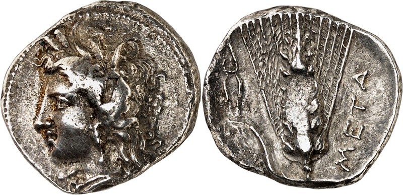 ITALIEN. 
LUKANIEN. 
METAPONTION (Metaponto). Stater (325/280 v.Chr.) 7,78g. K...