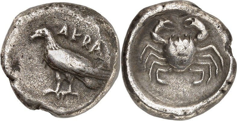 SIZILIEN. 
AKRAGAS (Agrigento). 
Stater (520/472 v.Chr.) 8,41g. Adler steht n....
