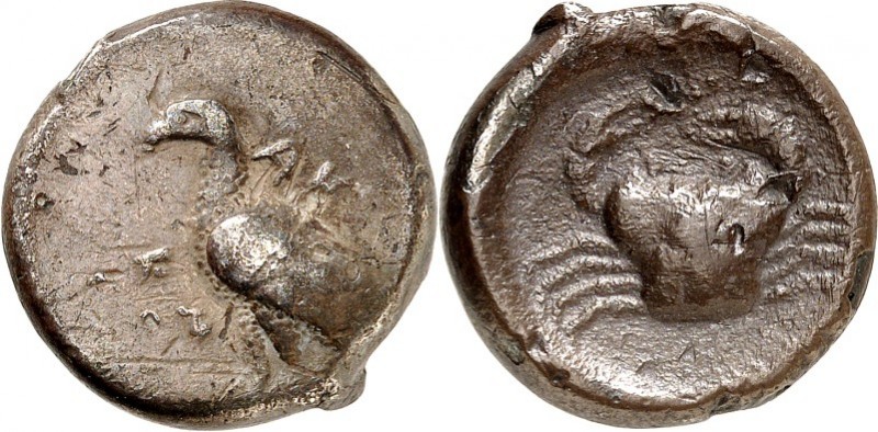 SIZILIEN. 
AKRAGAS (Agrigento). 
Stater (520/472 v.Chr.) 8,65g. Adler steht n....