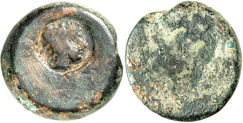 SIZILIEN. 
AKRAGAS (Agrigento). 
AE-Tetras 22/21,5mm (425/406 v.Chr.) 10,24g. ...
