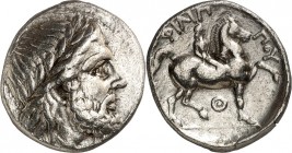 MAKEDONIEN. 
KÖNIGREICH. 
Philippos II. 359-336 v. Chr. Tetradrachmon, postum (323/315 v.Chr.) 13,98g, Therma. Zeuskopf n.r. / FILIP-P.U Olympionike...
