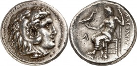 MAKEDONIEN.
KÖNIGREICH.
Alexander III. der Große 336-323 v. Chr. Tetradrachmon (336/323 v.Chr.) 17,04g, unbest. Mzst. Herakleskopf n.r. / A LEXAND P...