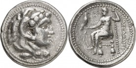 MAKEDONIEN. 
KÖNIGREICH. 
Alexander III. der Große 336-323 v. Chr. Tetradrachmon (332/323 v.Chr.) 17,37g, SALAMIS auf Zypern. Herakleskopf n.r.&nbsp...
