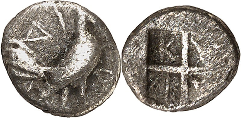 THRAKIEN. 
STÄDTE. 
DIKAIA bei Abdera. Trihemiobol 5. Jh. v. Chr. 0,60g. Hahn ...