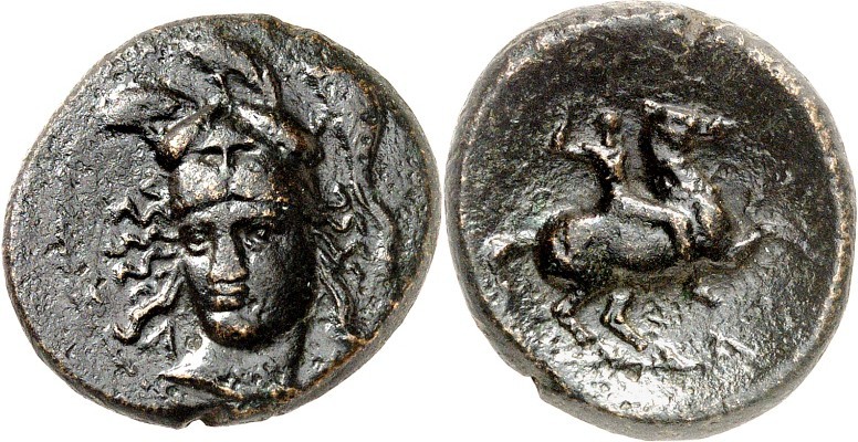 THESSALIEN. 
PHARSALOS (Fársala). AE-Tetrachalkus 21/22mm (440-344 v.Chr.) 8,81...