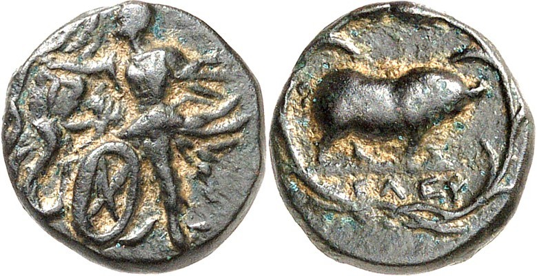 ATTIKA. 
ELEUSIS. AE-Dichalkon 15mm (322/270 v.Chr.) 2,39g. Triptolemos fliegt ...