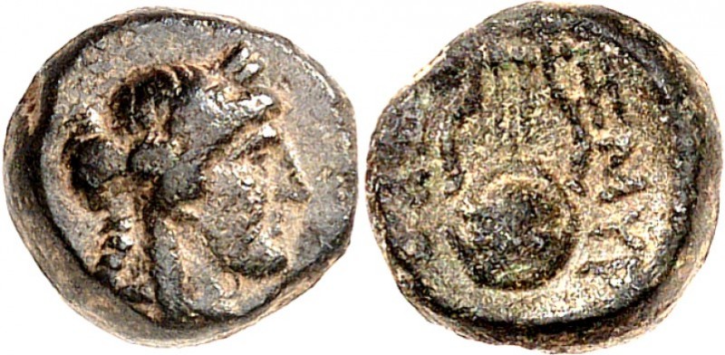 IONIEN. 
STÄDTE. 
SMYRNA (Izmir). AE-Chalkus 10mm (105/95 v.Chr.) 1,23g, GERRY...