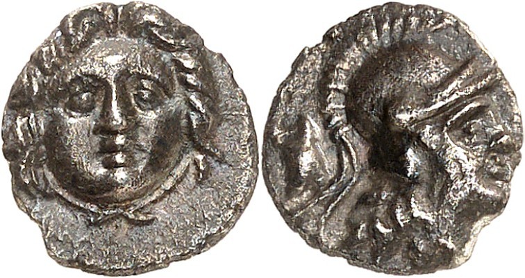 PISIDIEN. 
STÄDTE. 
SELGE. Hemihekton (Obolos) (370/300) 0,82g. Geschöntes Gor...