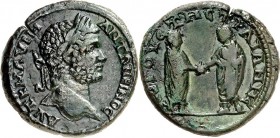 THRAKIEN. 
AUGUSTA TRAIANA (Stara Zagora). 
Caracalla 198-217. AE-Tetrassaron 32mm 16,26g. Büste mit Lorbeerkranz n.r. AVT K M AVPH - ANTWNEINO C / ...