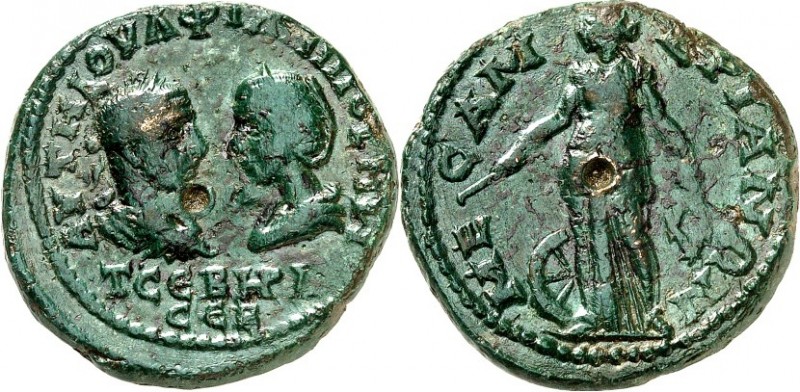 THRAKIEN. 
MESEMBRIA (Nesebar). 
Philipp I. mit Otacilia Severa 244-249. AE-Pe...