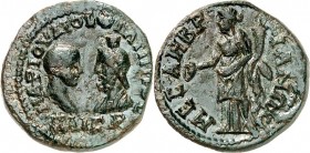 THRAKIEN. 
MESEMBRIA (Nesebar). 
Philippus II. Caesar 244-247. AE-Pentassarion 26mm 12,56g. Caesar- u. Sarapisbüste MAP IOV LIOC FILIPP OC&nbsp;- KA...