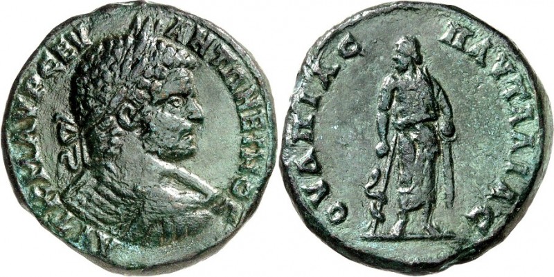 THRAKIEN. 
PAUTALIA (Kjustendil). 
Caracalla 198-217. AE-Tetrassarion 28mm 16,...