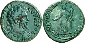 MOESIEN. 
MARKIANOPOLIS (Reka Devnia). 
Septimius Severus 193-211. AE-Tetrassarion 24/25mm 9,67g. Provinzlegat Lucius Iulius Faustinianus (210-213)....