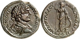 MOESIEN. 
NIKOPOLIS "am Istros" (Stari Nikjup an der Rusica). 
Caracalla, Augustus 198-217. AE-Tetrassarion 26mm (202/205) 12,17g, Provinzlegat Luci...