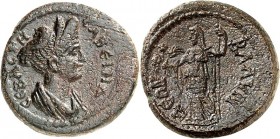 LYDIEN. 
BLAUNDOS. 
Sabina, Gemahlin des Hadrianus 117-136/137. AE-Hemiassarion 205mm 5,77g. Pallabüste n.r. CABEINA - CEBACTHB/ B LAVN- DEW N Demet...