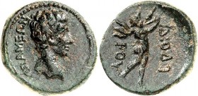 PHRYGIEN. 
APAMEIA am Mäander (Dimer). 
Augustus 27 v. Chr. -14 n. Chr. AE-Tetrachalkon 17mm 3,60g, DIODOROS. Kopf n.r. A PAME WN / DIODW - POY Mars...