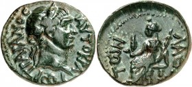 KILIKIEN. 
LAERTES (Cebelires dag). 
Traianus 98-117. AE-Hemiassarion 17/18mm 4,78g. Kopf mit Lorbeerkranz n.r. AYTOKPA-TWP TPAIANOC&nbsp;/ LAER [TE...