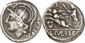 RÖMISCHE REPUBLIK : Silbermünzen. 
Lucius Iulius Lucii filius Caesar 103 v. Chr. Denar (Charge 16) 3,98g. Marskopf n.l.; r. CAESAR / Venus genetrix i...