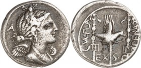 RÖMISCHE REPUBLIK : Silbermünzen. 
Gaius Valerius Flaccus Imperator 85-83 v. Chr. in Gallien. Denar 3,68g, Massalia. Victoriabüste n.r.; l. L / C VAL...