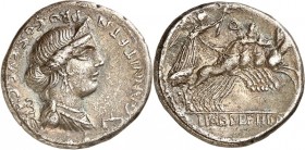 RÖMISCHE REPUBLIK : Silbermünzen. 
C. Annius Luscus mit L. Fabius L. F. Hispansiensis 82-81 v. Chr. Denar 3,93g unbestimmte norditalische Mzst. Kopf ...