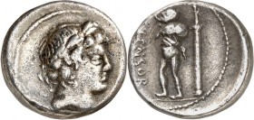 RÖMISCHE REPUBLIK : Silbermünzen. 
Lucius Marcius Censorinus 82 v. Chr. Denar 2,37g. Apollokopf n.r. / L. CENSOR Marsyas steht m. Weinschlauch n.l.; ...