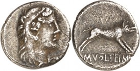 RÖMISCHE REPUBLIK : Silbermünzen. 
Marcus Volteius Marci filius 78 v. Chr. Denar 3,78g. Kopf des jugendlichen Hercules im Löwenfell n.r.&nbsp;/ Eryma...