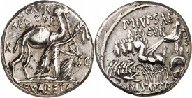 RÖMISCHE REPUBLIK : Silbermünzen. 
Lucius Aemilius Lepidus Paullus 62 v. Chr. Denar 3,99g. Concordiakopf, bedeckt, mit Diadem, n.r. [P]AVLLVS LEPIDVS...