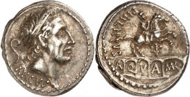 RÖMISCHE REPUBLIK : Silbermünzen. 
Lucius Marcius Philippus 56 v. Chr. Denar 3,70g. Ancus-Marciuskopf n.r.; l. Lituus ANCVS / PHILIPP-VS Reiterstatue...