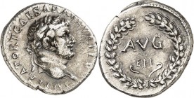 RÖMISCHES KAISERREICH. 
Titus, Caesar z.Z. Vespasianus 69-79. Denar (71) 2,99g. Ephesus. Kopf m. Lkr. n.r. IMPERATOR T CAESAR AVGVST F / AVG in Eiche...