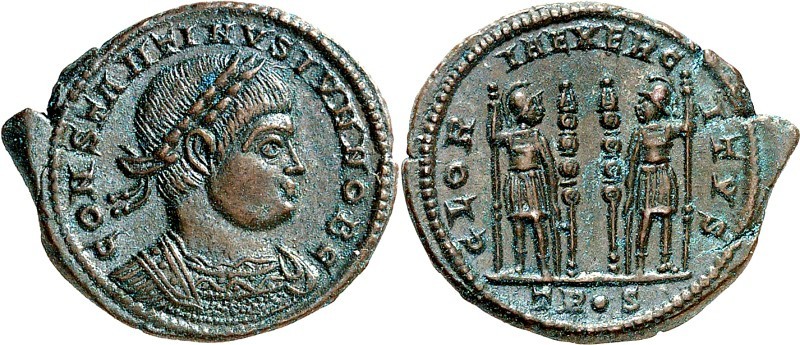 RÖMISCHES KAISERREICH. 
Constantinus II. Caesar 317-337. AE-Minutus 17/18mm (33...