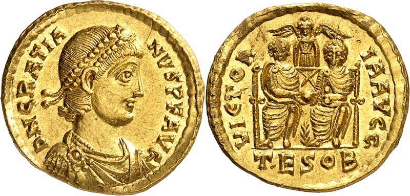 RÖMISCHES KAISERREICH. 
GRATIANUS 367-383. Solidus (367/375) 4,37g, Thessalonic...