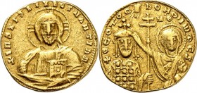 BYZANZ. 
IOHANNES I. Tzimiskes 969-976. Stamenon 3,89g, Konstantinopel. Christkönigsbüste v.v. + IhS XIS REX REGNANTIUM / + Q EOTOC - bOH Q, IW [dES]...