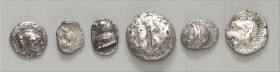 GRIECHEN. 
Allgemein: Silbermünzen. 19 Kleinmünzen Silber: 5. - 4. Jh. v. Chr. Obole und Diobole: MYSIEN (Cyzikus (5), IONIEN (Ephesos) und 12 weiter...