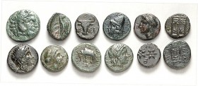 GRIECHEN. 
Allgemein: Bronzemünzen. 26 AE-Prägungen 9-16mm: u.a. MACEDONIEN, TROAS / Abydos, Assus, Birytis, Sigeium (2), Cebren, Gargara, Hamavitus,...