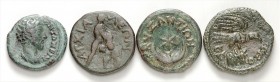 GRIECHEN der RÖMISCHEN KAISERZEIT. 
Allgemein: Bronzemünzen. 15 Bronzeprägungen. (18-22mm) MACEDONIEN / Stobi (Caracalla), THRACIEN / Anchialus (Sept...