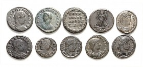 RÖMISCHES KAISERREICH. 
Allgemein: Spätrömische Bronzemünzen. 45 Kleinbronzen (14-24mm) 4. Jahrh. n.Chr. Mzst. THESSALONIIKA, u.a. Constantin I., II....