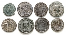 RÖMISCHES KAISERREICH. 
Allgemein: Spätrömische Bronzemünzen. 20 Kleinbronzen (15-23mm) 4. Jahrh. n.Chr. Mzst. SISCIA, u.a. Maximianus, Licinius, Con...