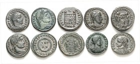 RÖMISCHES KAISERREICH. 
Allgemein: Spätrömische Bronzemünzen. 15 AE-Folles 18-20mm: Constantin I. u.a. Mzst. Ticinum, Siscia, Cyzikus, Constantinopel...