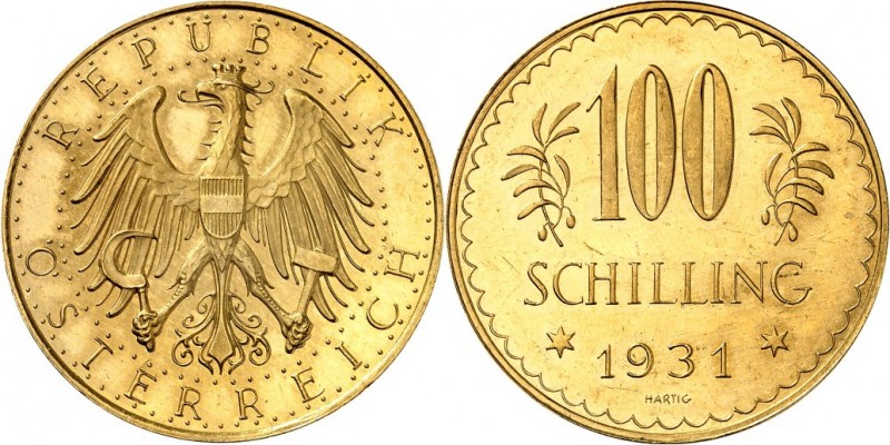ÖSTERREICH. 
1. Republik 1919-1938. 100 Schilling 1931. Fr.&nbsp; 435, Schlumb....