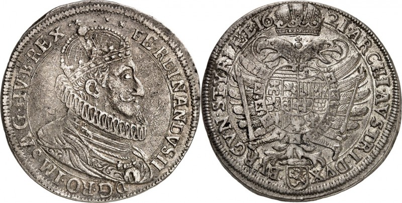 Römisch Deutsches Reich. 
Ferdinand II. 1619-1637. Reichstaler 1621 Graz. Gekr....