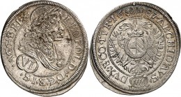 Römisch Deutsches Reich. 
Leopold I. 1657-1705. 6 Kreuzer 1687 Mz.MM Wien. Her.&nbsp; 1141. . 

vz-