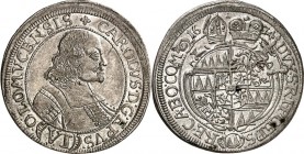 STANDESHERREN-Olmütz, Erzbistum. 
Karl II., Graf von Liechtenstein 1664-1695. 6&nbsp;Kreuzer 1674, 3 Kr. 1669 Brb. in Schaube n.r. / Wappen. Such./Vi...