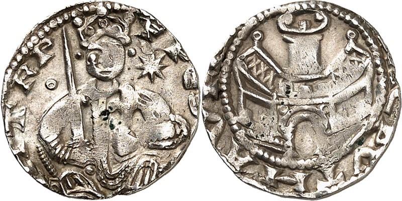 Aachen-Reichsmünzstätte. 
Friedrich I. Barbarossa 1152-1190. Denar 1,28g (.HTRP...